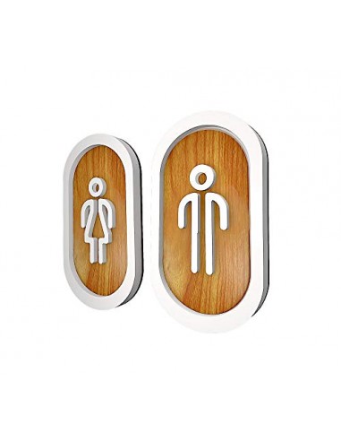 Cartel para baño, Hombre + Mujer, Madera