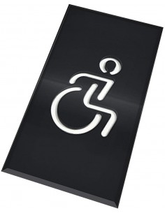 DOJA Barcelona, Cartel para Baño, Hombre + Mujer + Discapacitado, Color  Plateado, 100mm Diámetro, Simbolo Adhesivo WC para Puerta